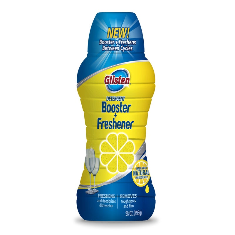 Glisten Dishwasher Detergent Booster and Freshener 2-Pack and Disposer Care Foaming Cleaner, Lemon Scent - Image 1